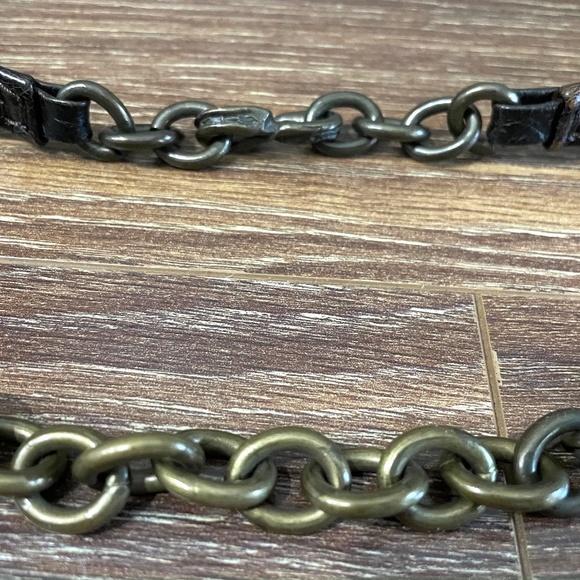 Donna Karan Leather and Chain Belt BoHo Ren Fair Vintage 1990s main image 3